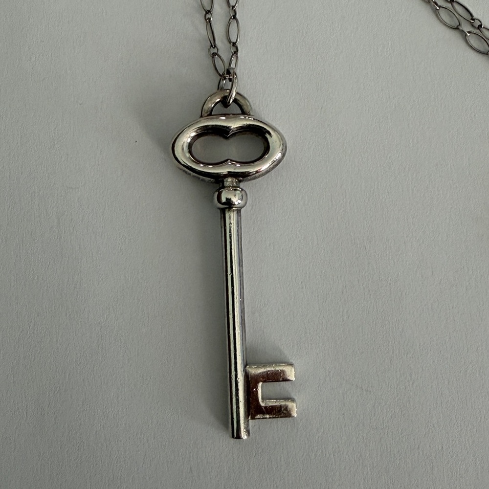 Silver Key Pendant Necklace - Picture 5 of 6